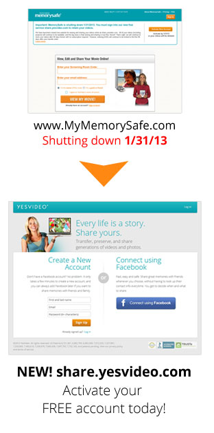 MemorySafe to share.yesvideo.com